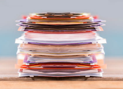 Untidy stack of documents